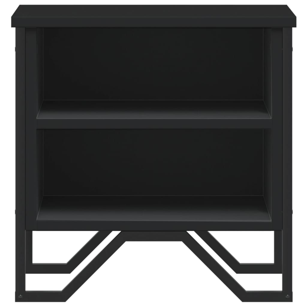 Bedside Table Black 2 pcs. 40x30x40 cm Wood Material