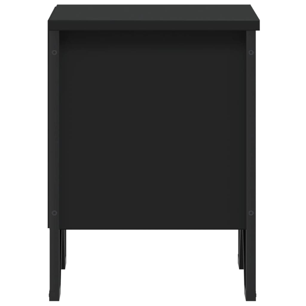 Bedside Table Black 2 pcs. 40x30x40 cm Wood Material