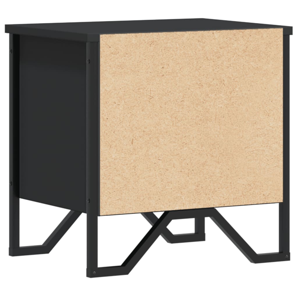 Bedside Table Black 2 pcs. 40x30x40 cm Wood Material