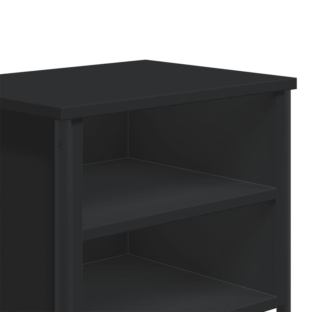 Bedside Table Black 2 pcs. 40x30x40 cm Wood Material