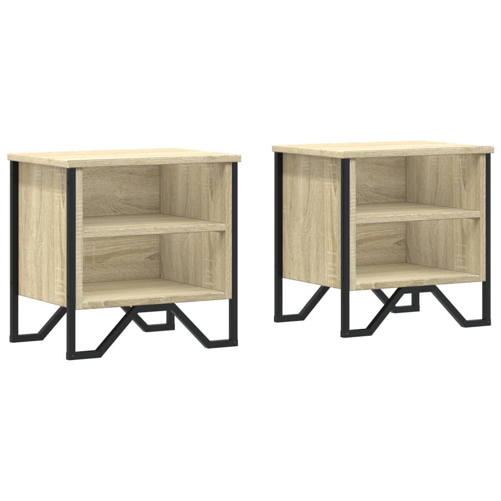 Tables de chevet 2 pcs. Chêne Sonoma 40x30x40 cm matériau bois