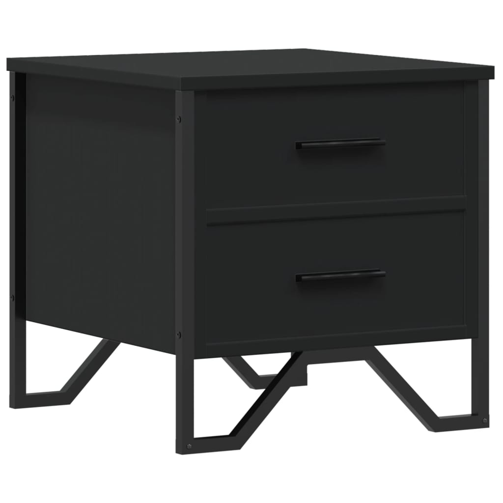 Bedside Table Black 40x41x40 cm Wood Material