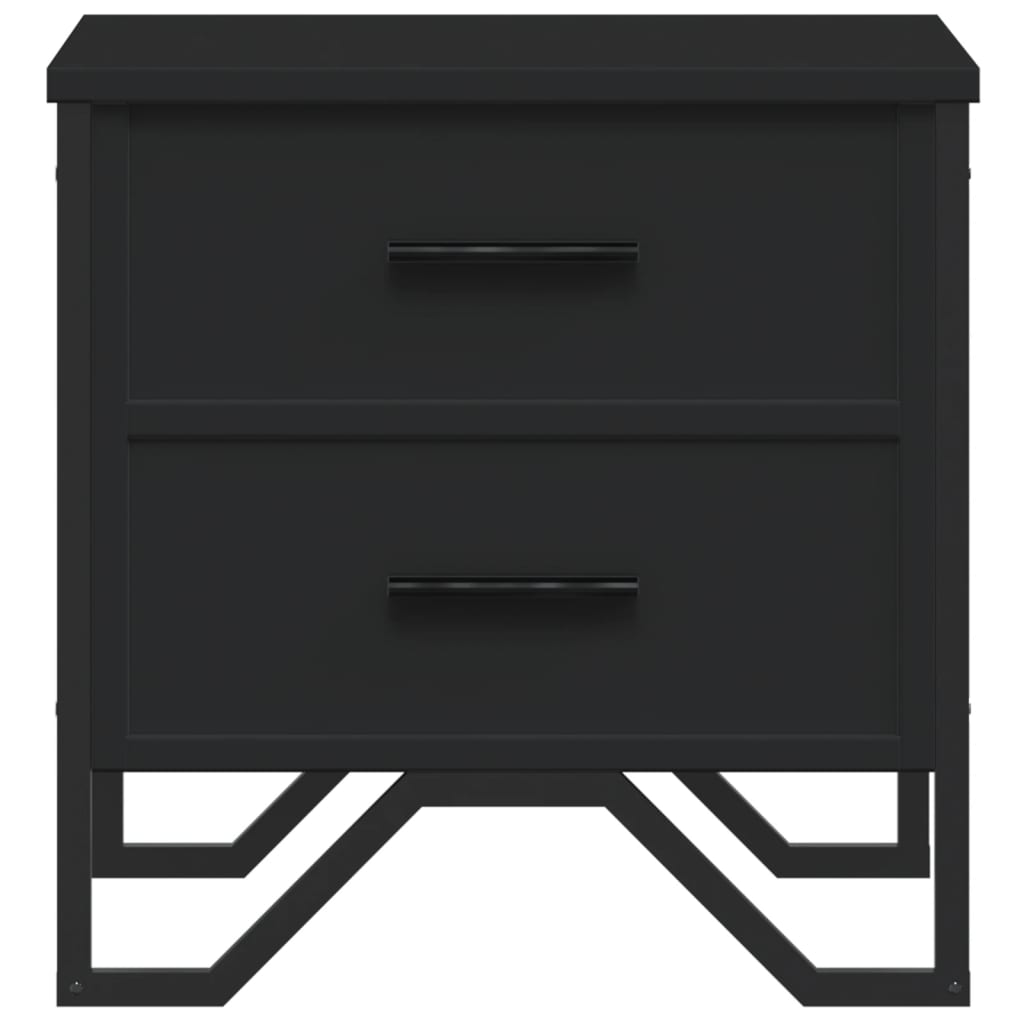 Bedside Table Black 40x41x40 cm Wood Material