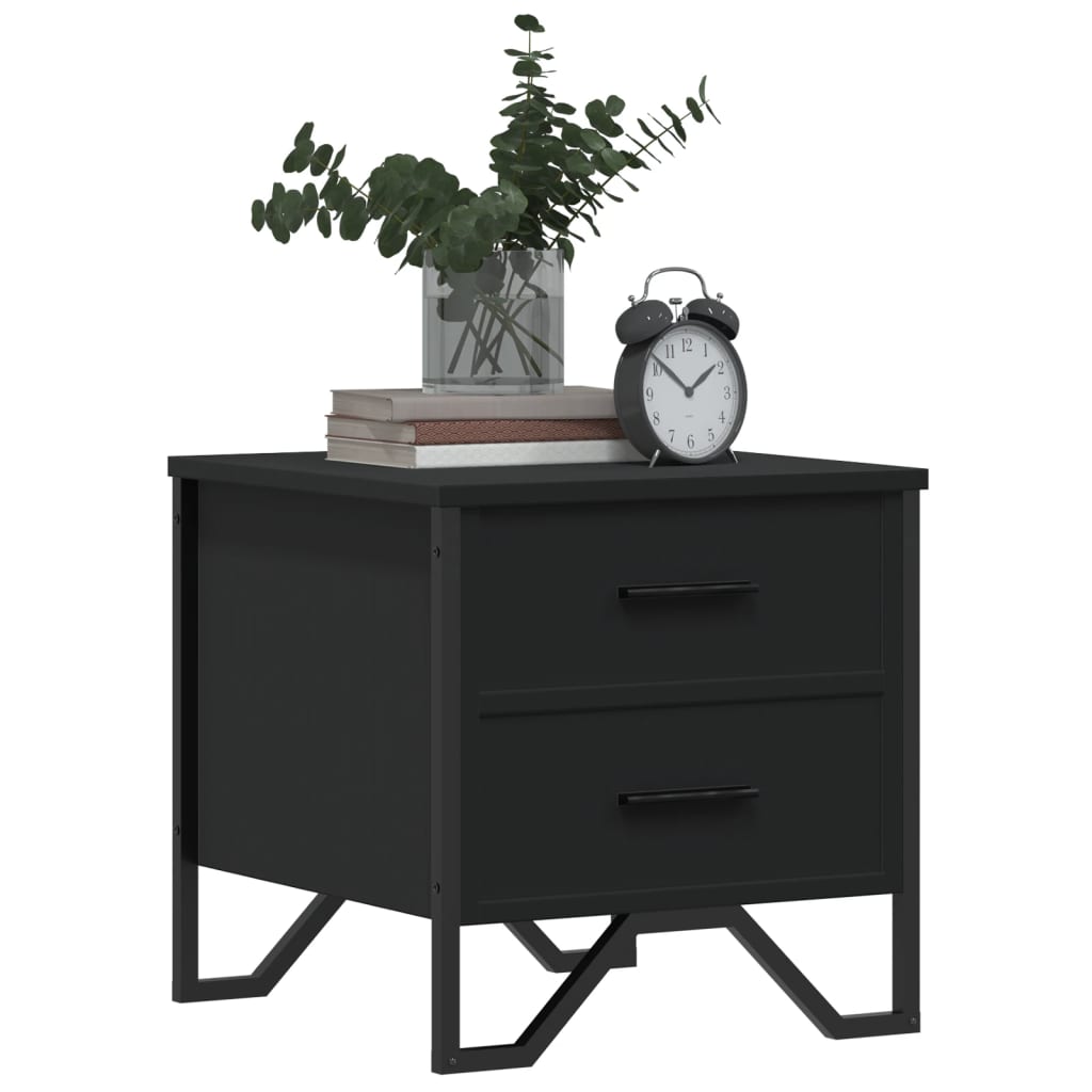 Tables de chevet 2 pcs. Noir 40x41x40 cm en bois