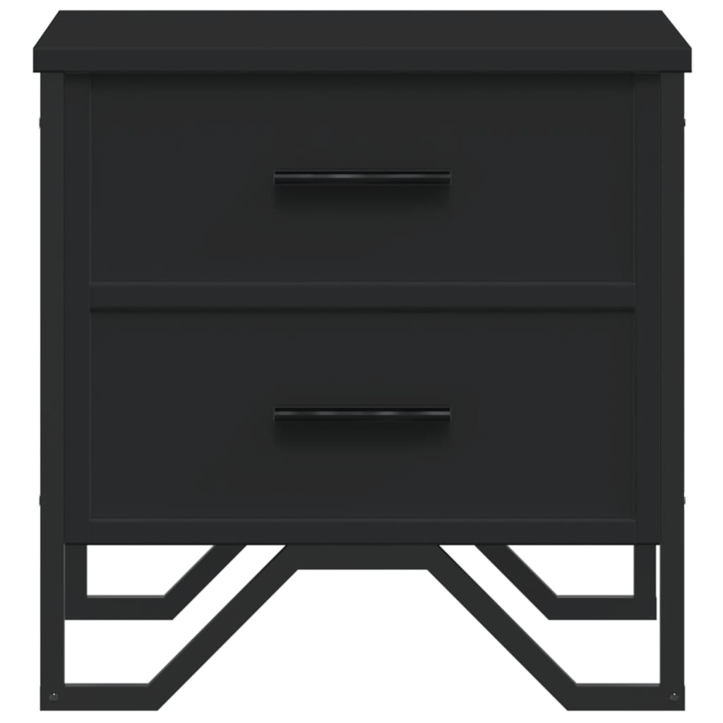 Tables de chevet 2 pcs. Noir 40x41x40 cm en bois