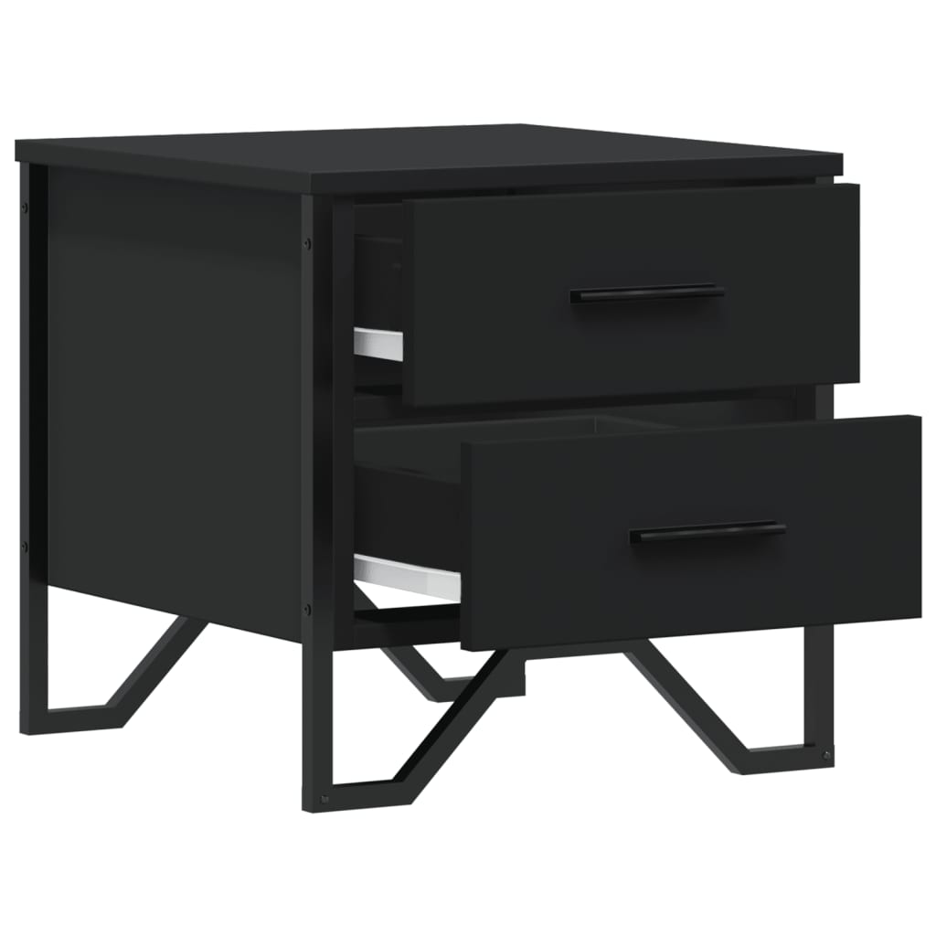 Tables de chevet 2 pcs. Noir 40x41x40 cm en bois