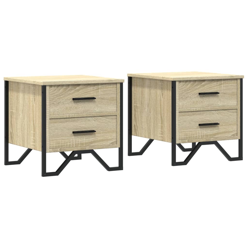 Tables de chevet 2 pcs. Chêne Sonoma 40x41x40 cm matériau bois