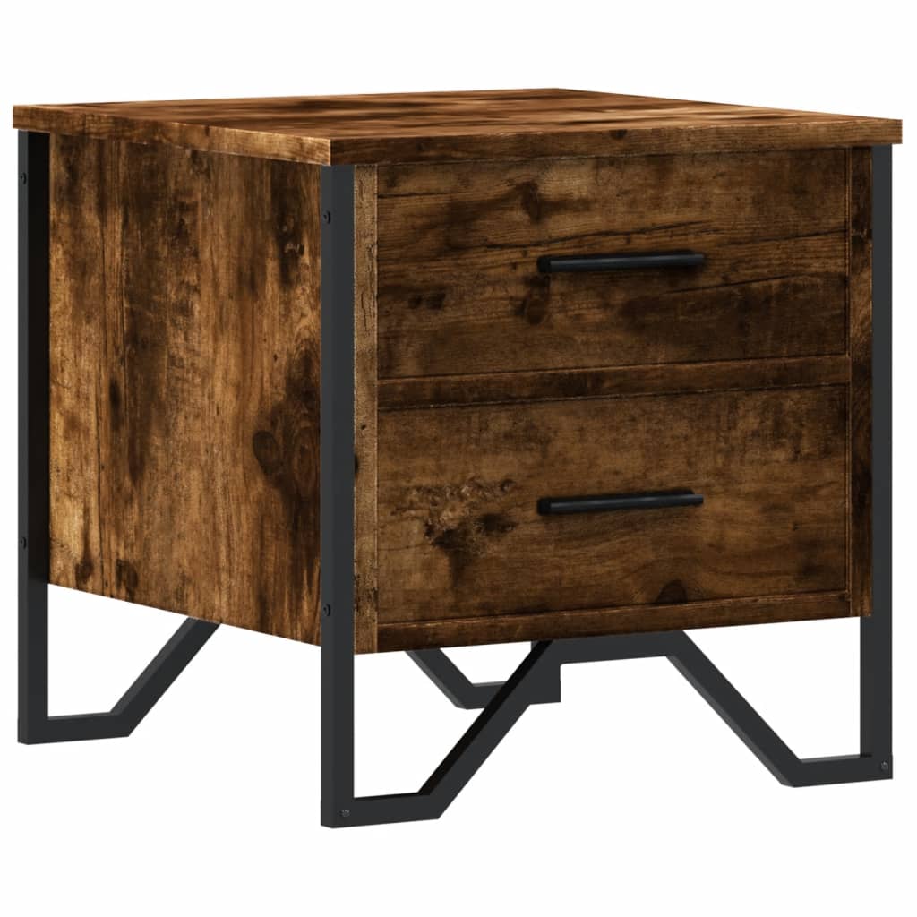 Bedside table smoked oak 40x41x40 cm wood material