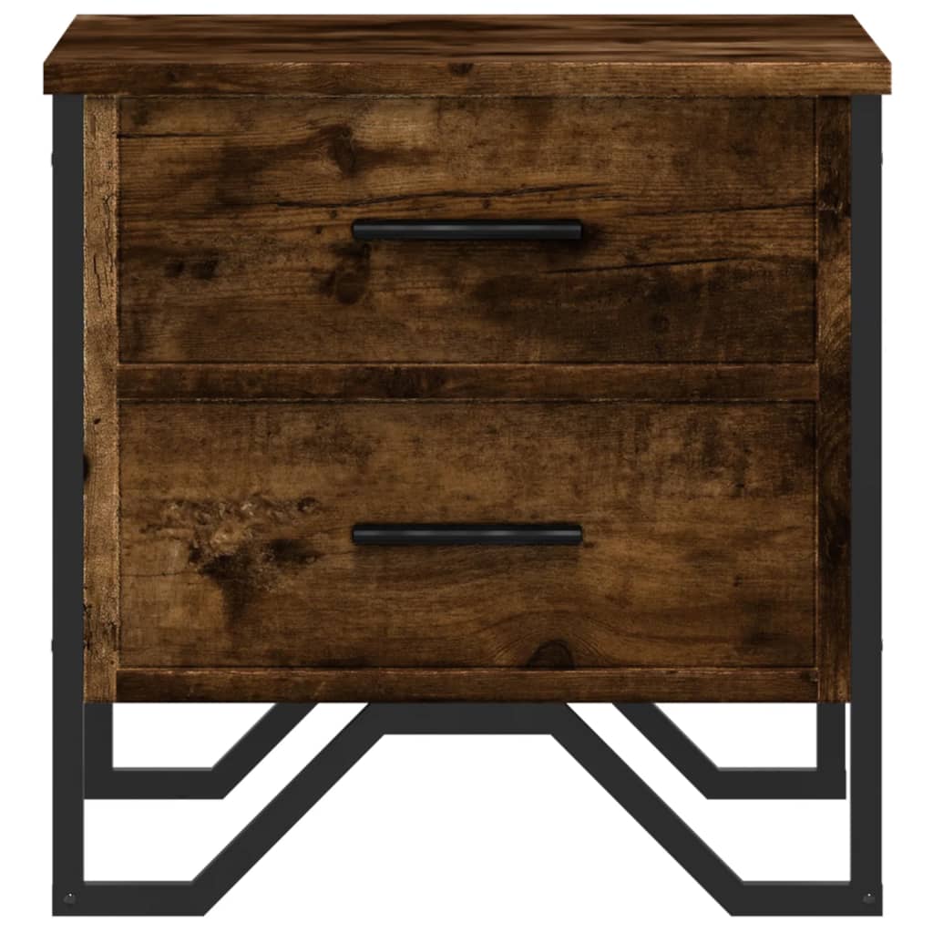 Bedside table smoked oak 40x41x40 cm wood material