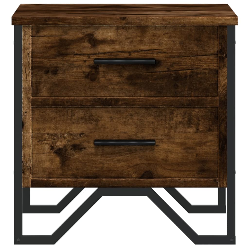 Tables de chevet 2 pcs. chêne fumé 40x41x40 cm matériau bois