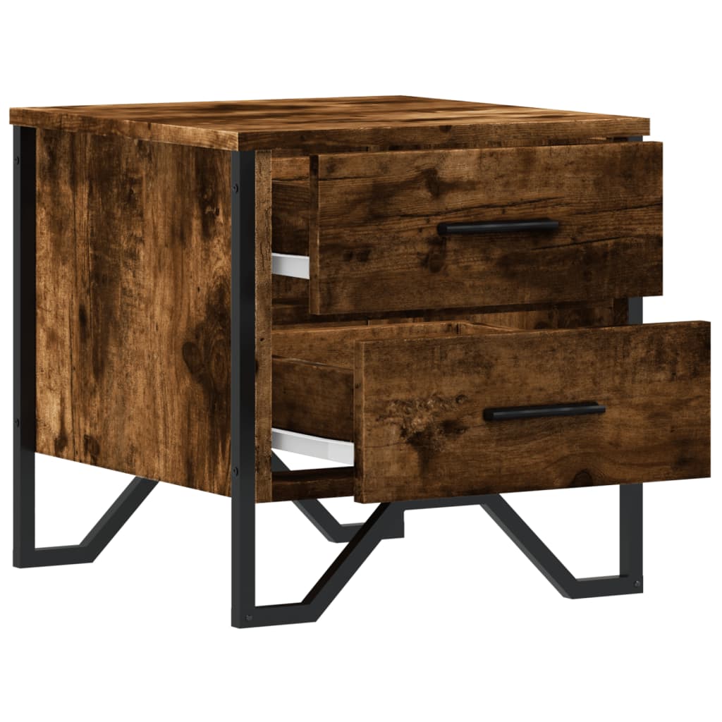 Tables de chevet 2 pcs. chêne fumé 40x41x40 cm matériau bois