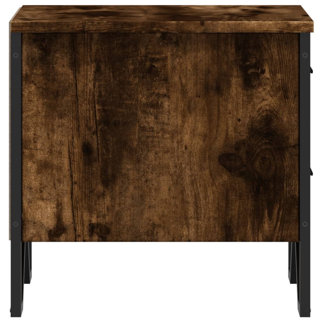 Tables de chevet 2 pcs. chêne fumé 40x41x40 cm matériau bois