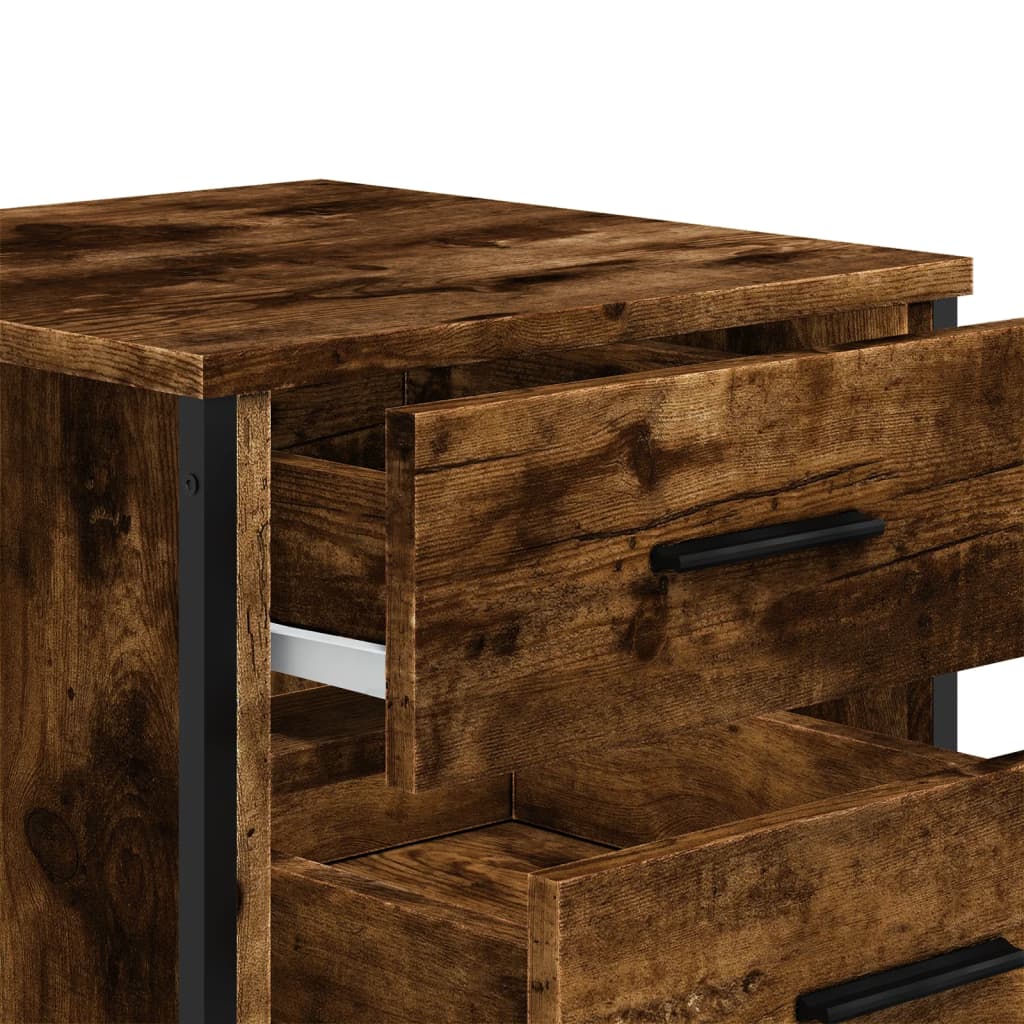 Tables de chevet 2 pcs. chêne fumé 40x41x40 cm matériau bois