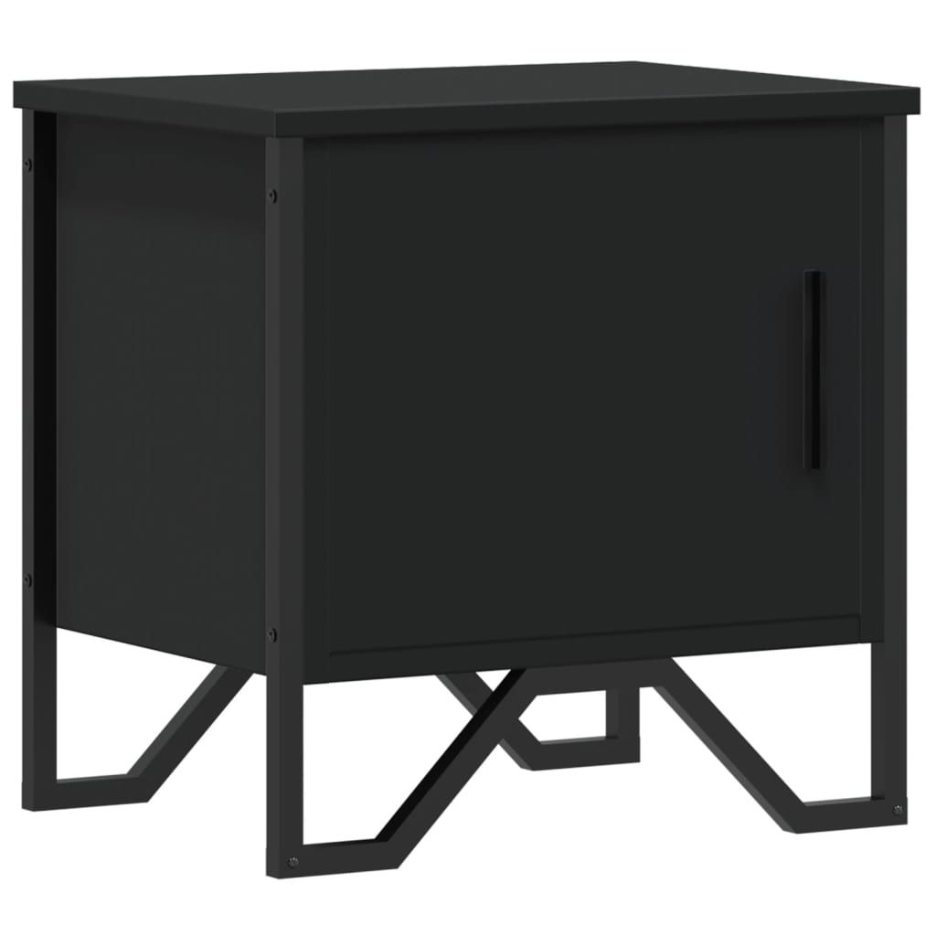 Bedside Table Black 40x30x40 cm Wood Material