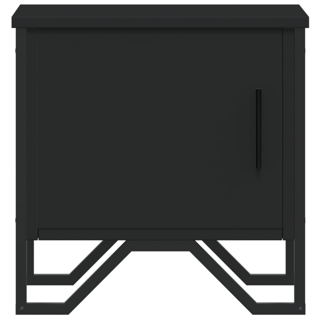 Bedside Table Black 40x30x40 cm Wood Material