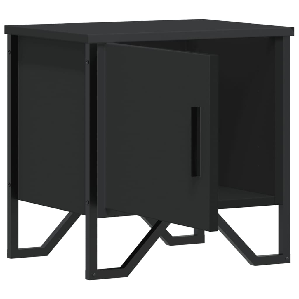 Bedside Table Black 40x30x40 cm Wood Material