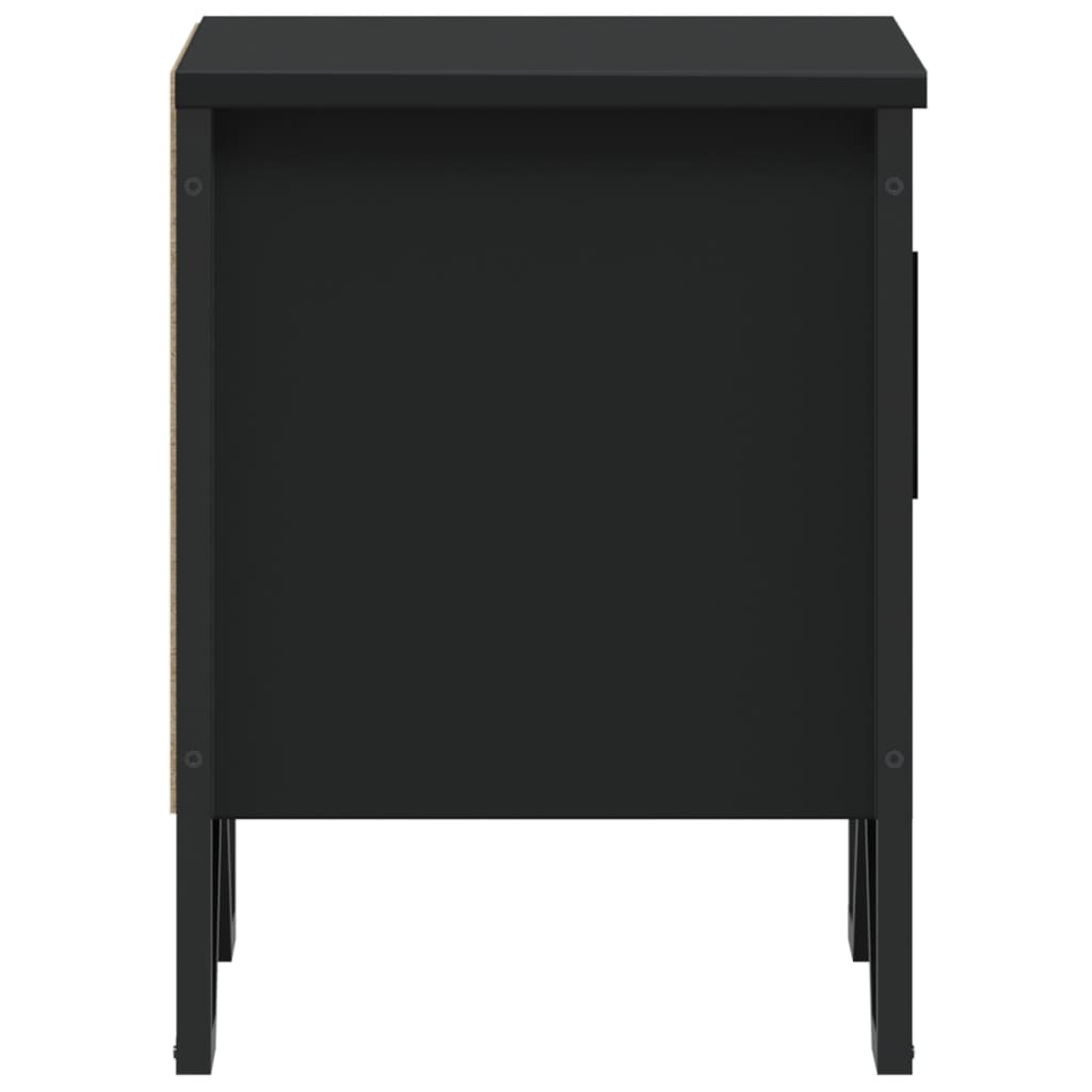 Bedside Table Black 40x30x40 cm Wood Material
