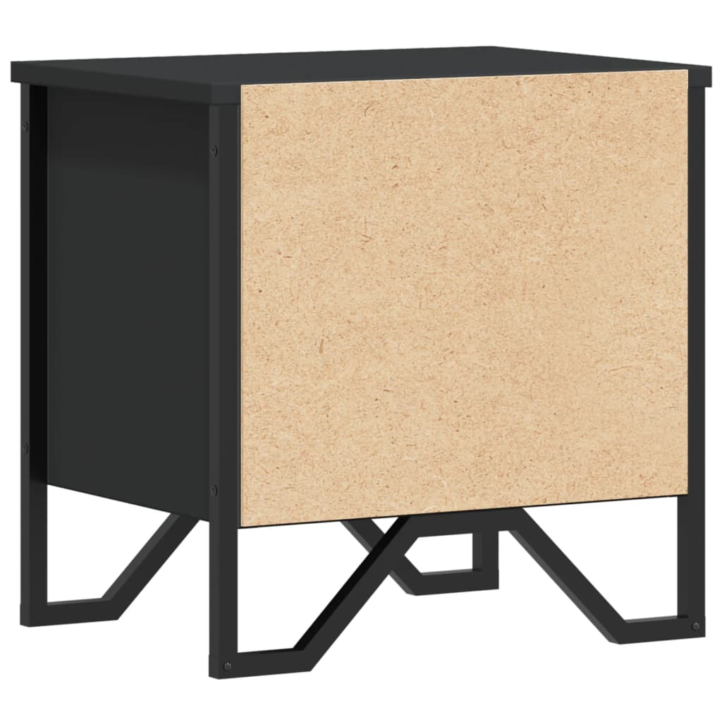 Bedside Table Black 40x30x40 cm Wood Material
