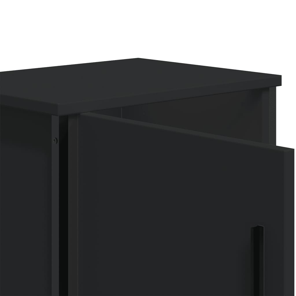 Bedside Table Black 40x30x40 cm Wood Material