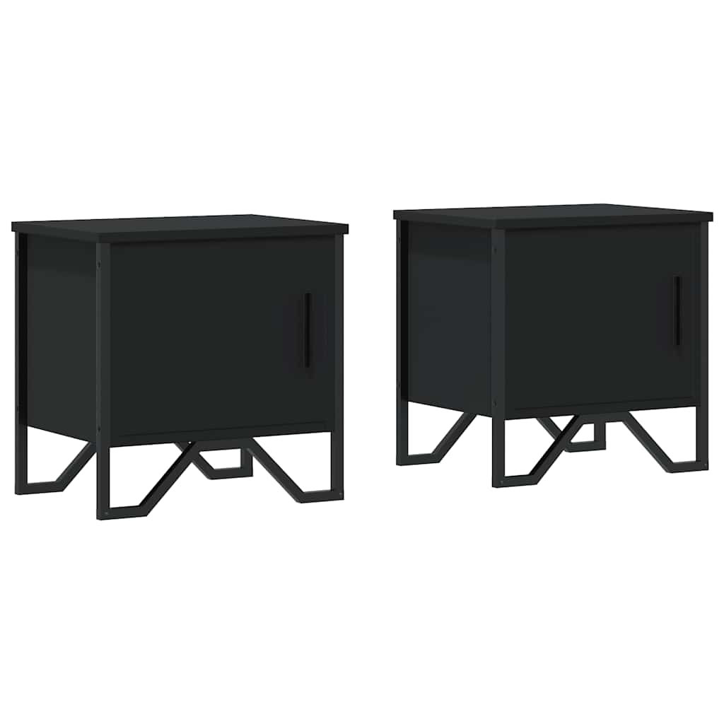 Tables de chevet 2 pcs. Noir 40x30x40 cm en bois