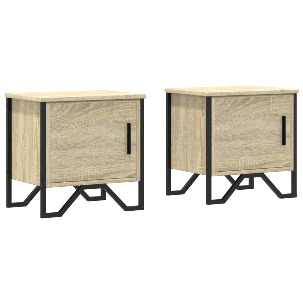 Tables de chevet 2 pcs. Chêne Sonoma 40x30x40 cm matériau bois