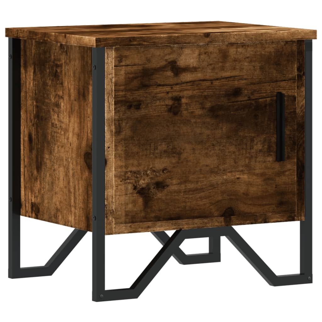 Bedside table smoked oak 40x30x40 cm wood material