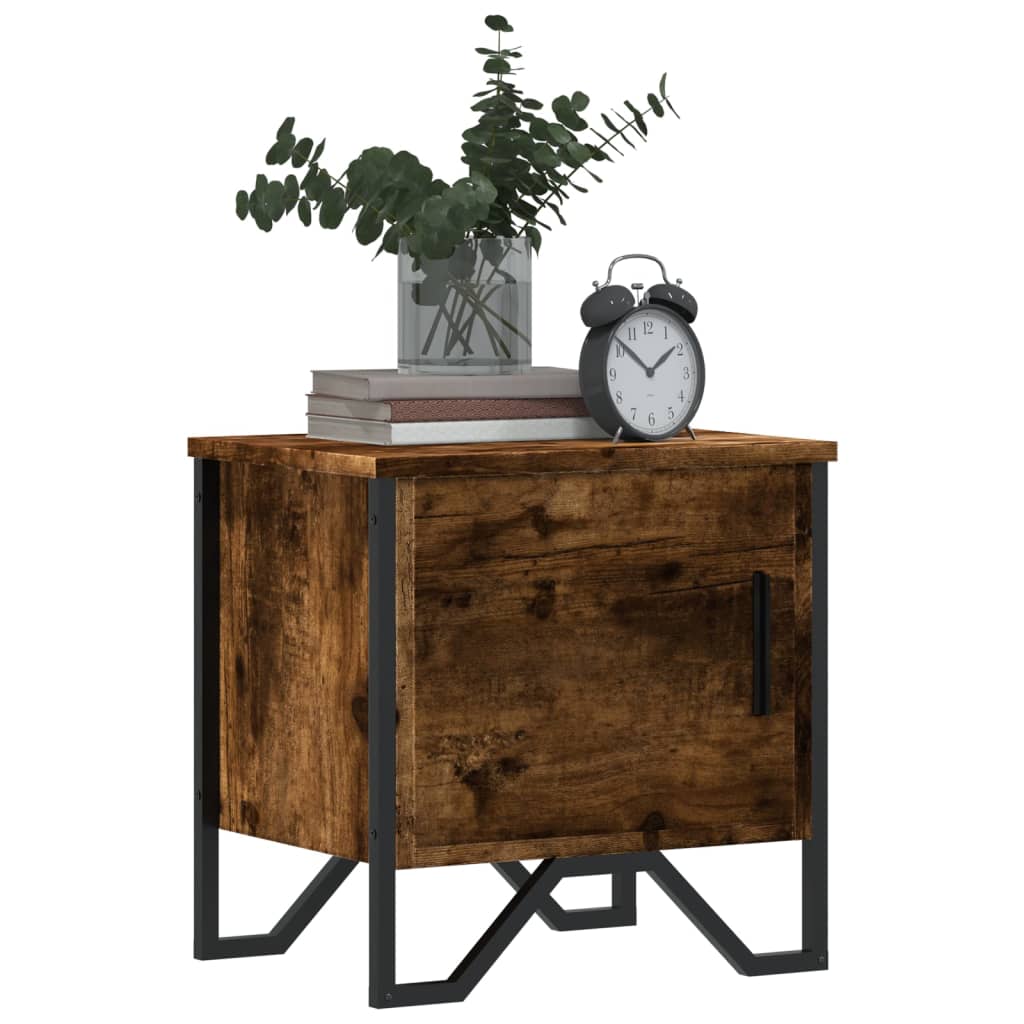 Bedside table smoked oak 40x30x40 cm wood material