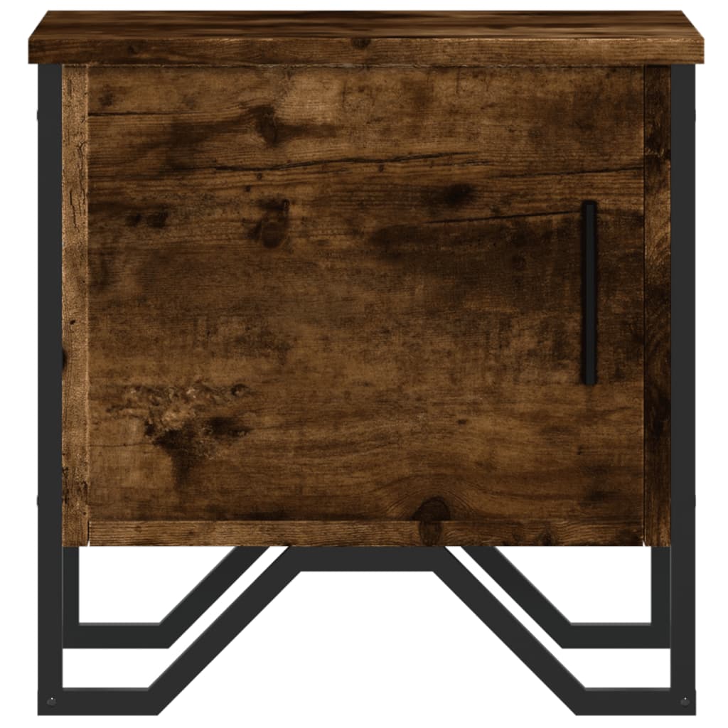 Bedside table smoked oak 40x30x40 cm wood material