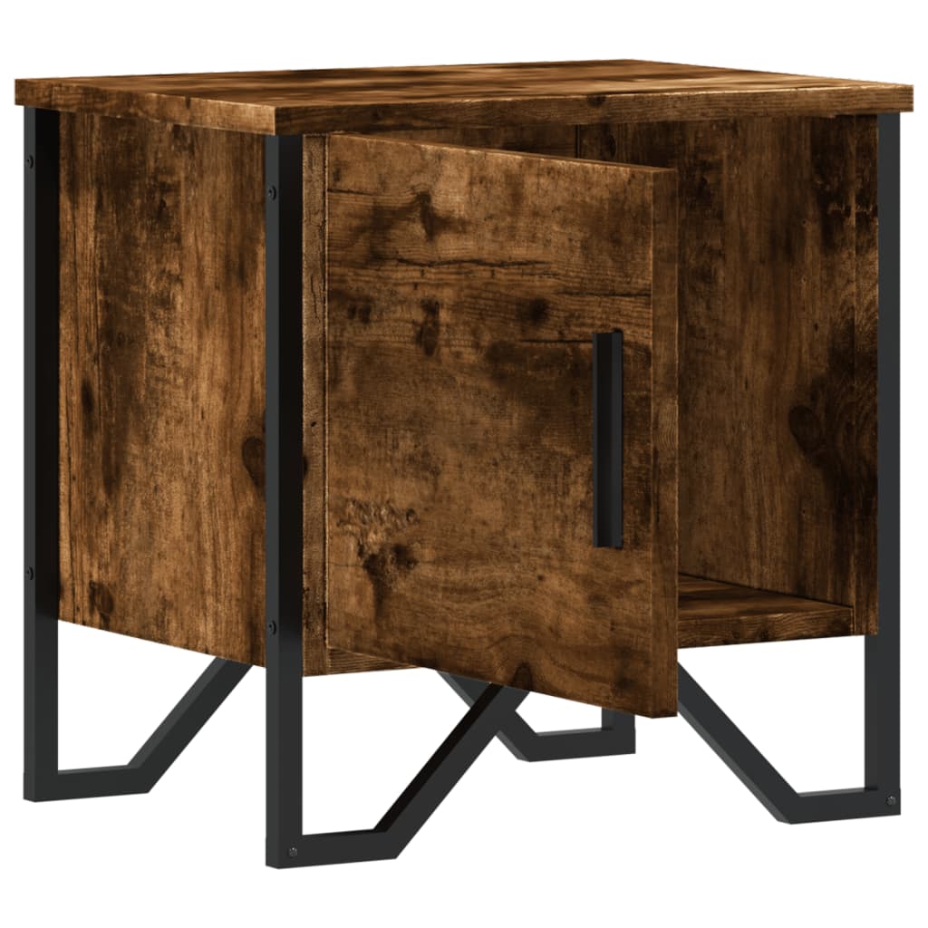 Bedside table smoked oak 40x30x40 cm wood material