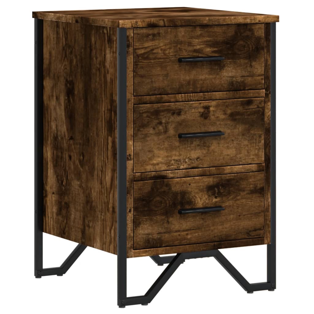 Bedside table smoked oak 40x41x60 cm wood material