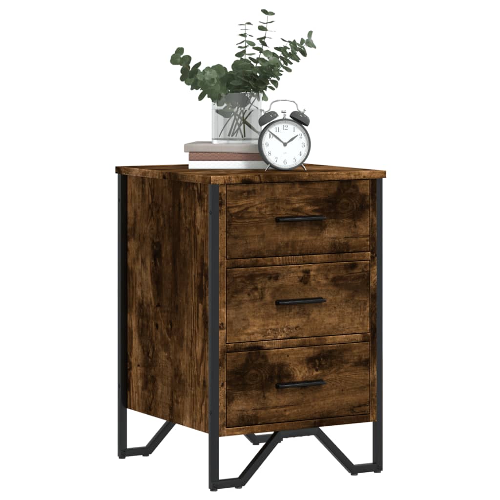 Bedside table smoked oak 40x41x60 cm wood material