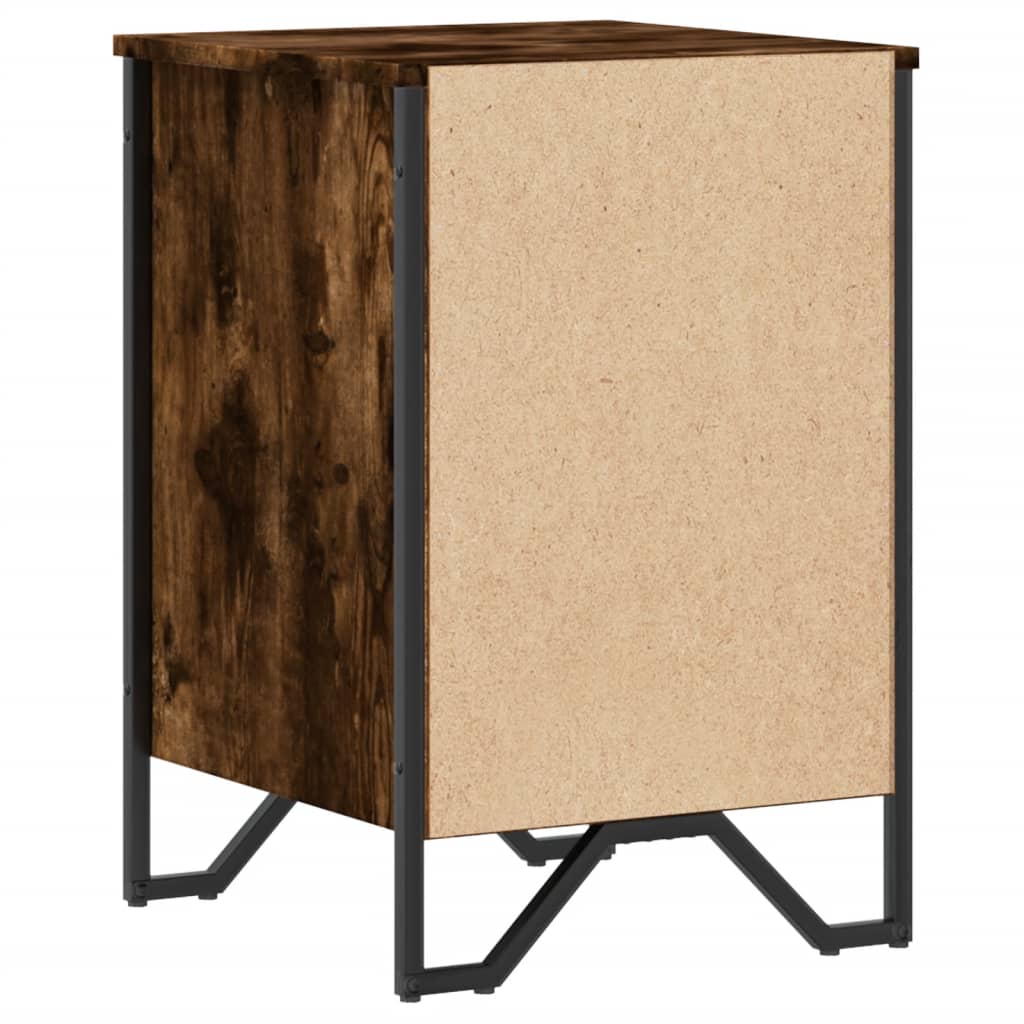 Bedside table smoked oak 40x41x60 cm wood material
