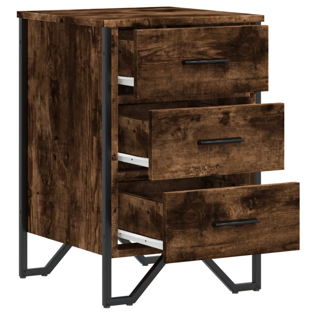 Bedside table smoked oak 40x41x60 cm wood material