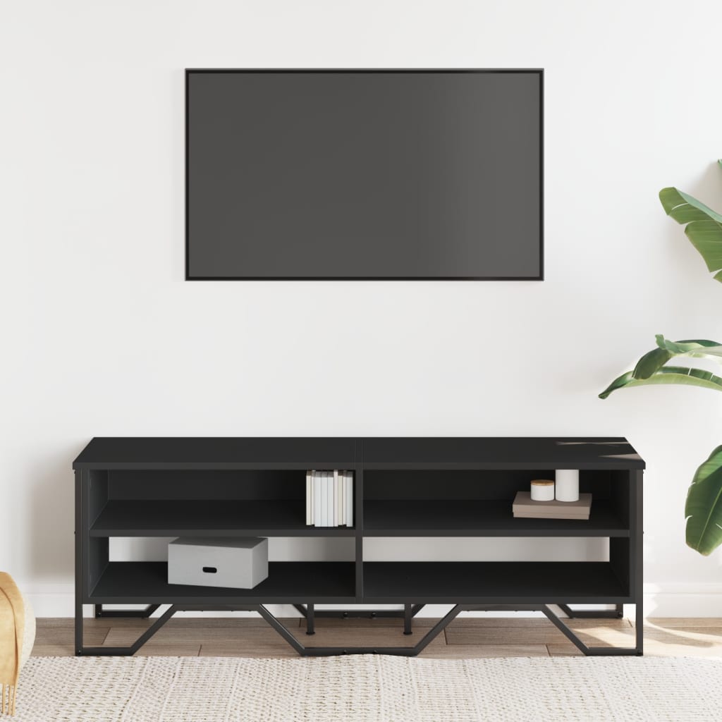 Meuble TV noir 122x34x41 cm en bois