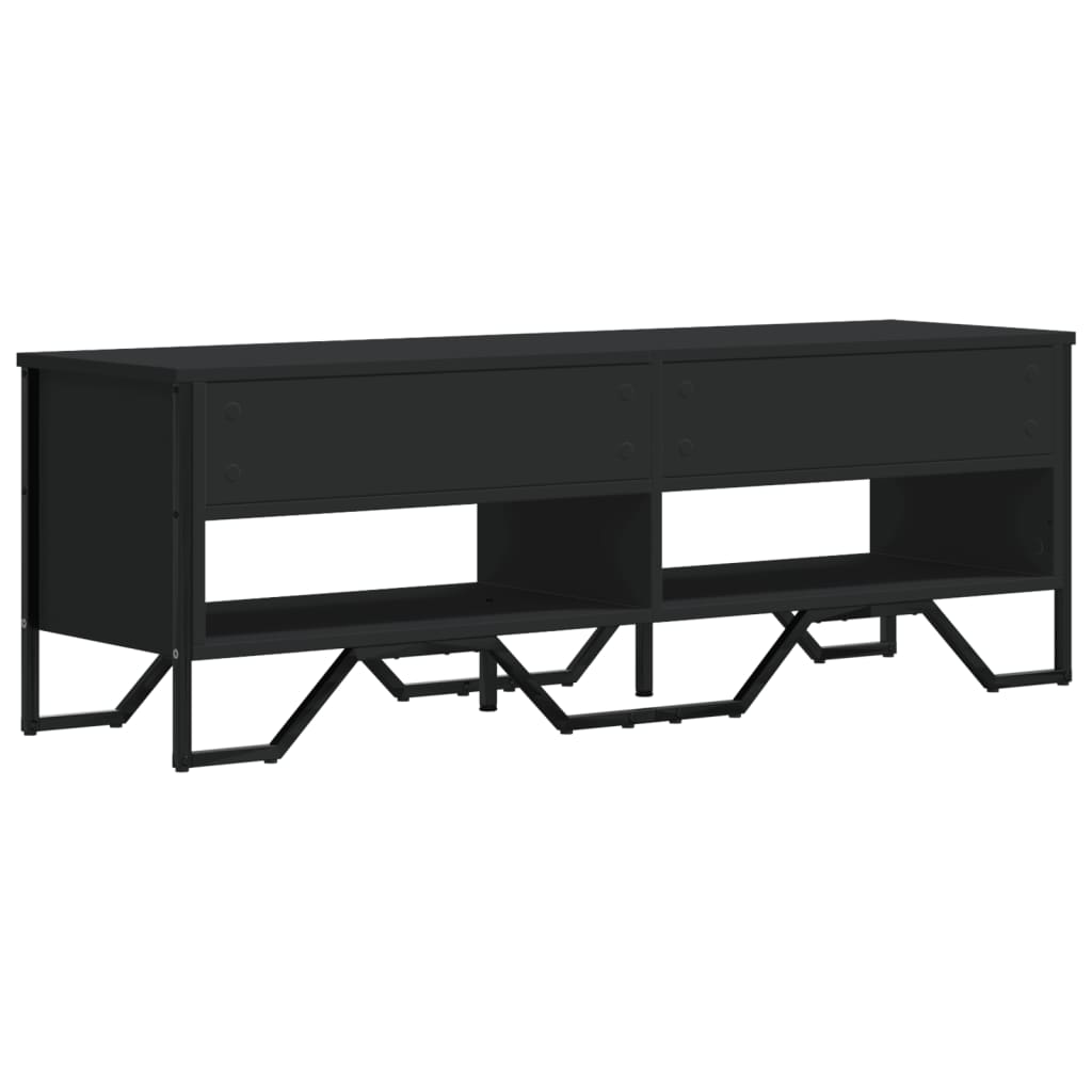 Meuble TV noir 122x34x41 cm en bois