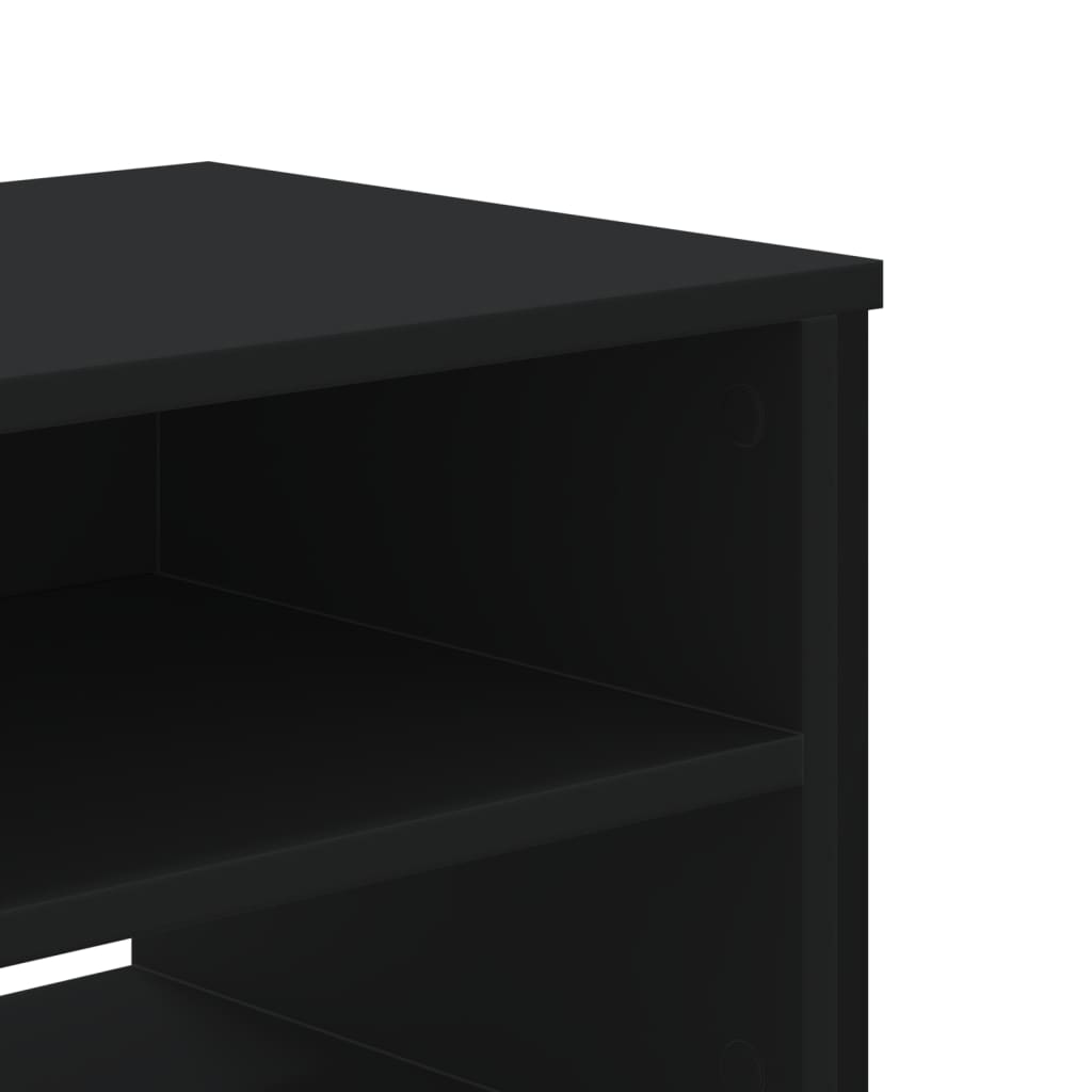 Meuble TV noir 122x34x41 cm en bois