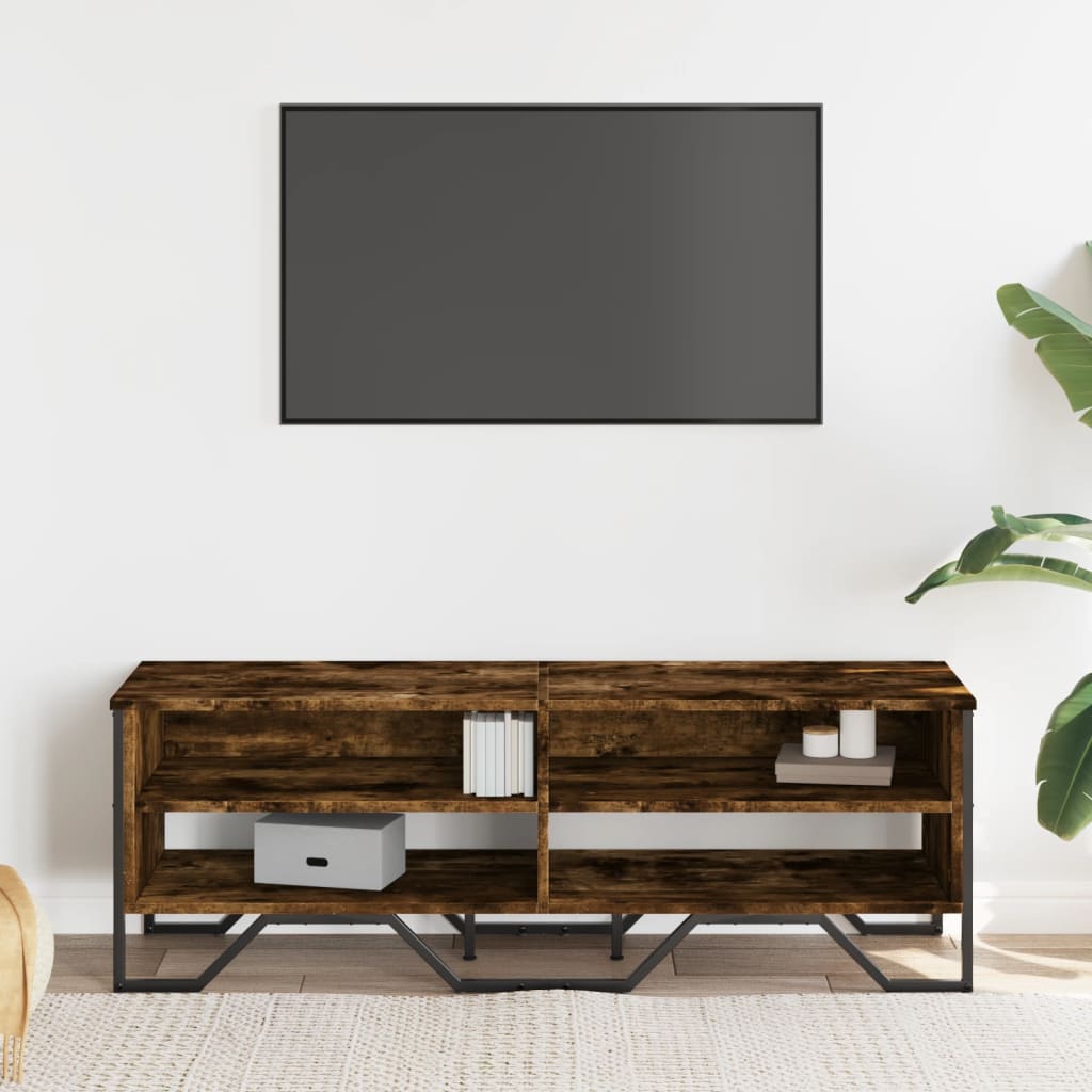 Meuble TV chêne fumé 122x34x41 cm matériau bois