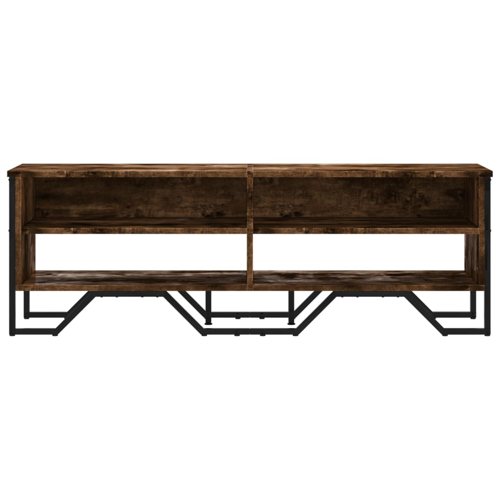 Meuble TV chêne fumé 122x34x41 cm matériau bois
