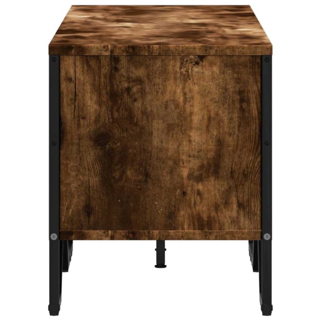 Meuble TV chêne fumé 122x34x41 cm matériau bois
