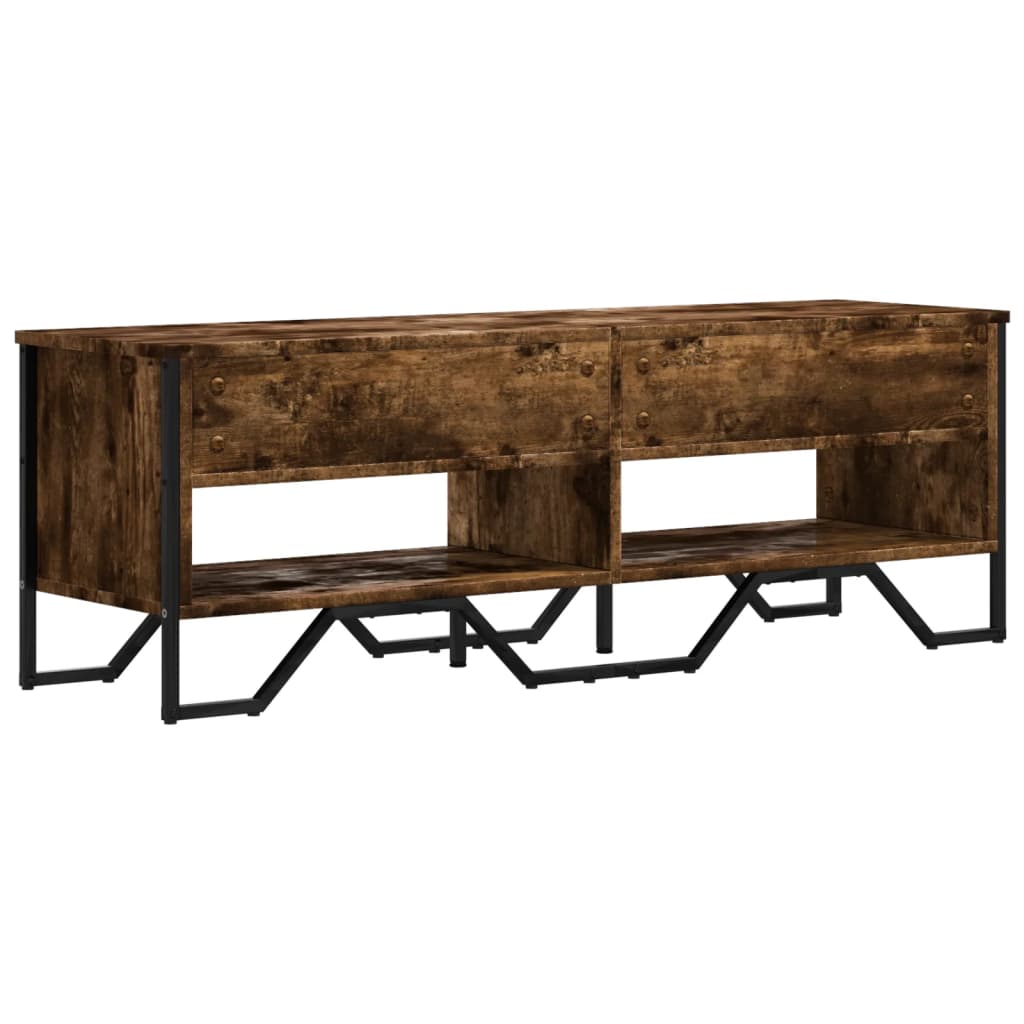 Meuble TV chêne fumé 122x34x41 cm matériau bois