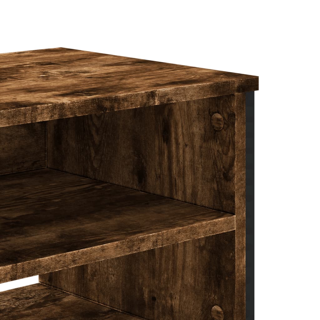 Meuble TV chêne fumé 122x34x41 cm matériau bois