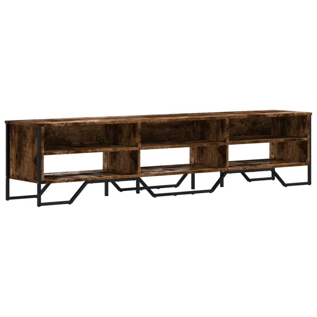 Meuble TV chêne fumé 180x34x41 cm matériau bois