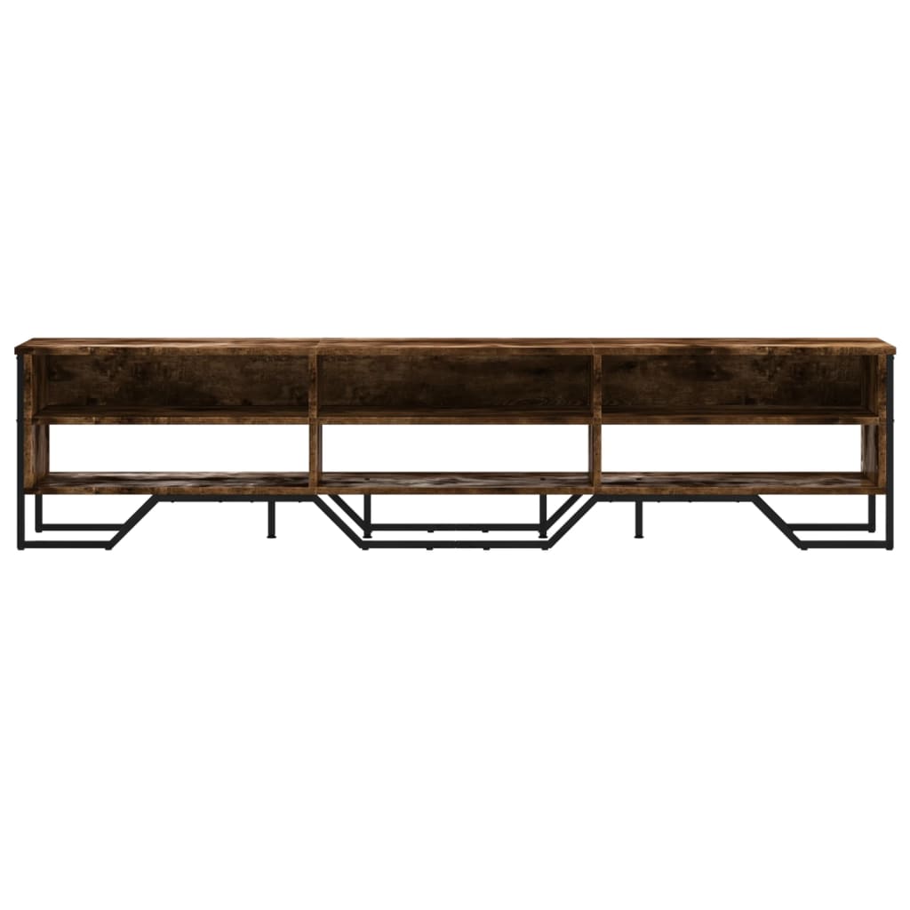 Meuble TV chêne fumé 180x34x41 cm matériau bois