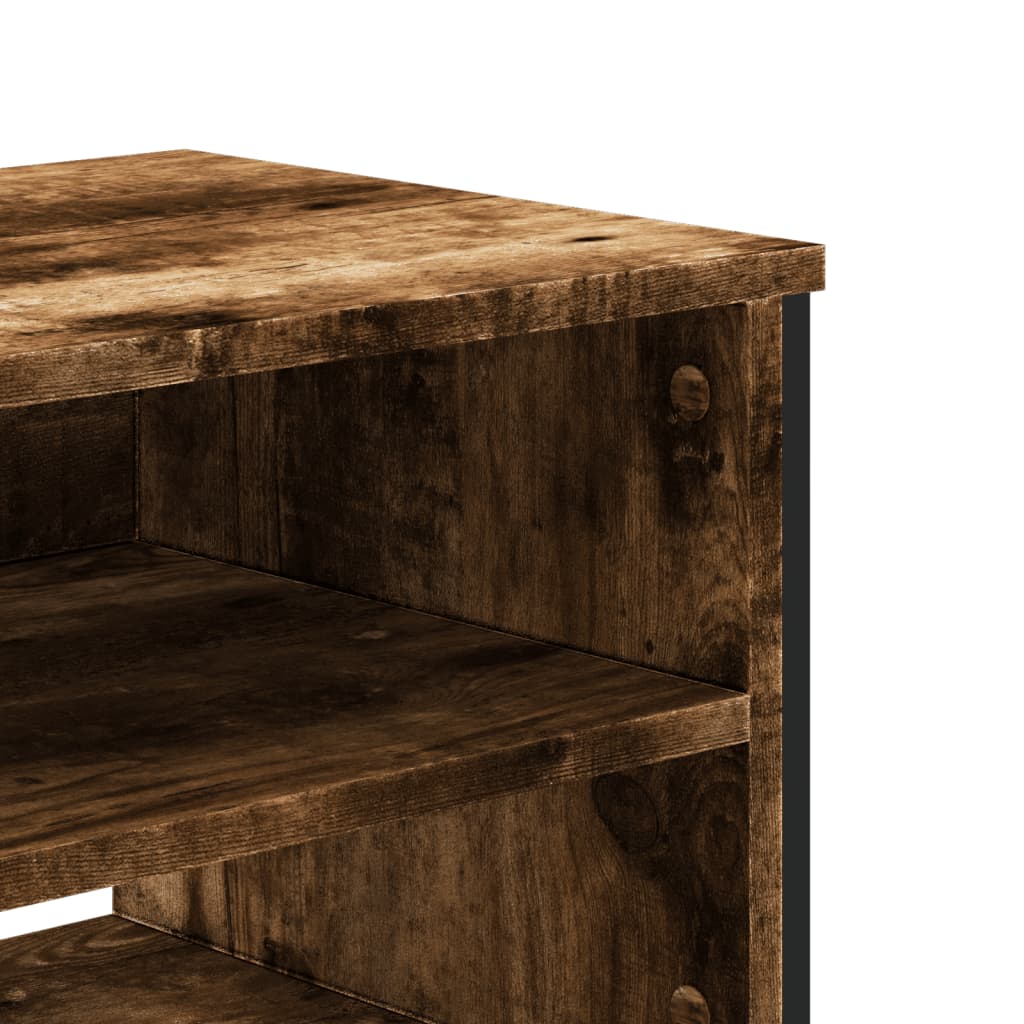 Meuble TV chêne fumé 180x34x41 cm matériau bois