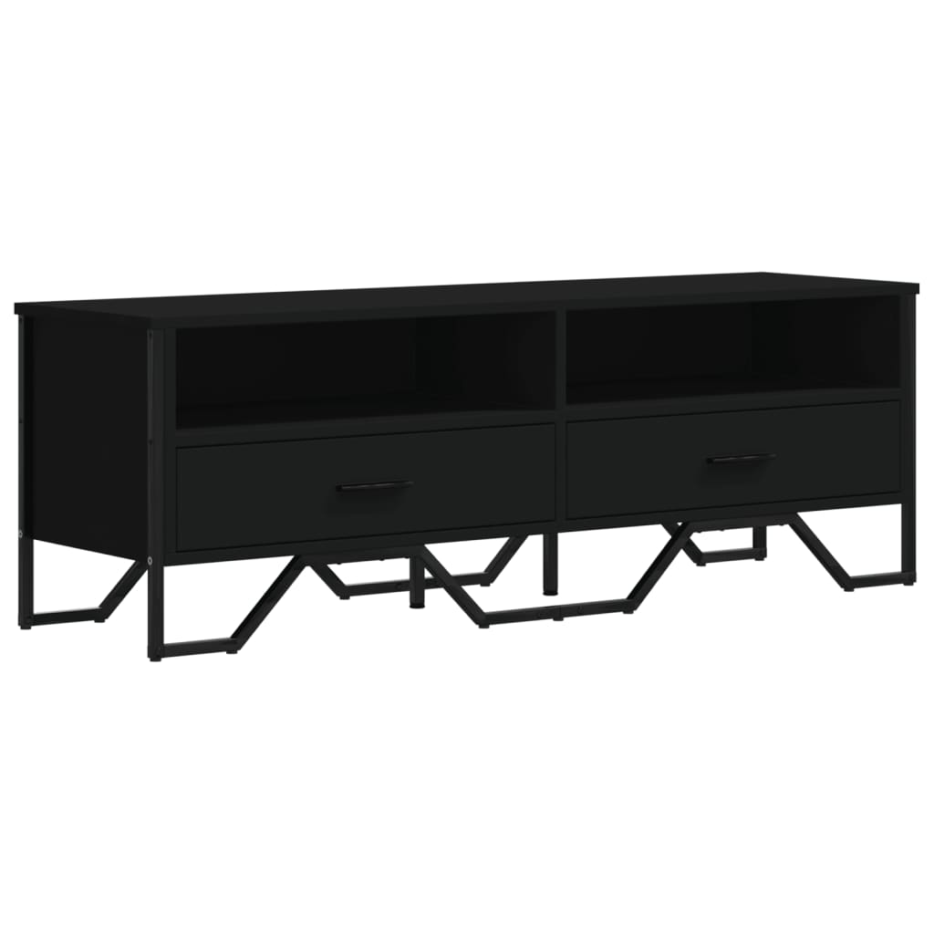Meuble TV noir 122x34x41 cm en bois