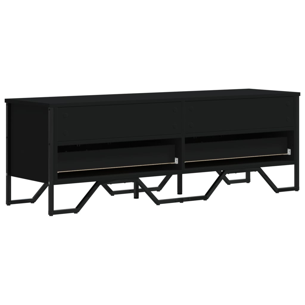 Meuble TV noir 122x34x41 cm en bois