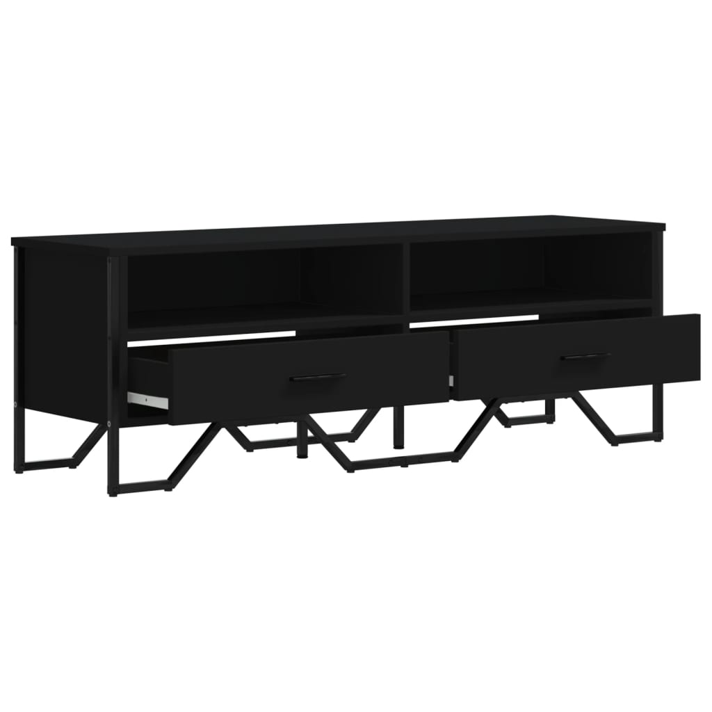 Meuble TV noir 122x34x41 cm en bois