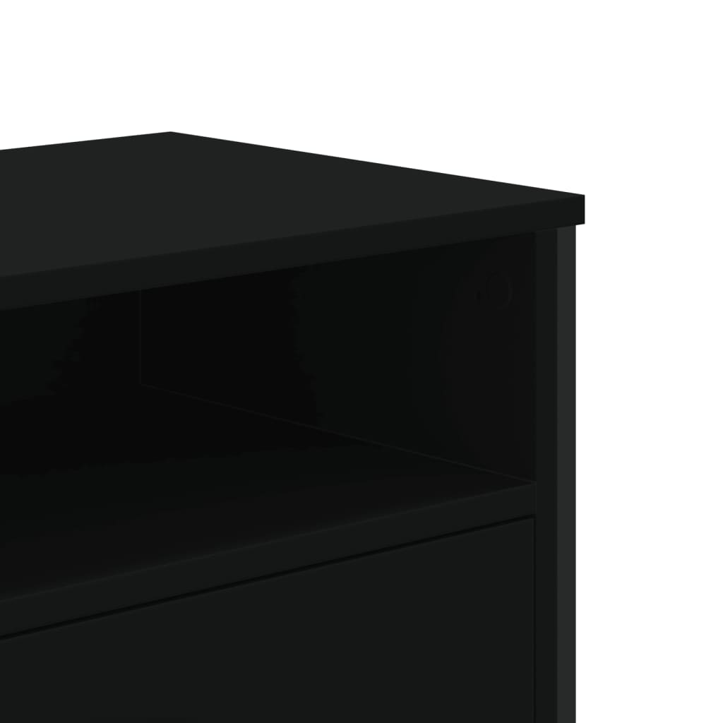 Meuble TV noir 122x34x41 cm en bois