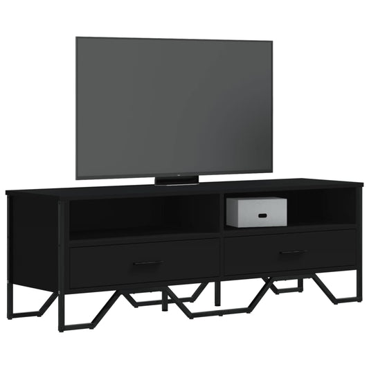 Meuble TV noir 122x34x41 cm en bois