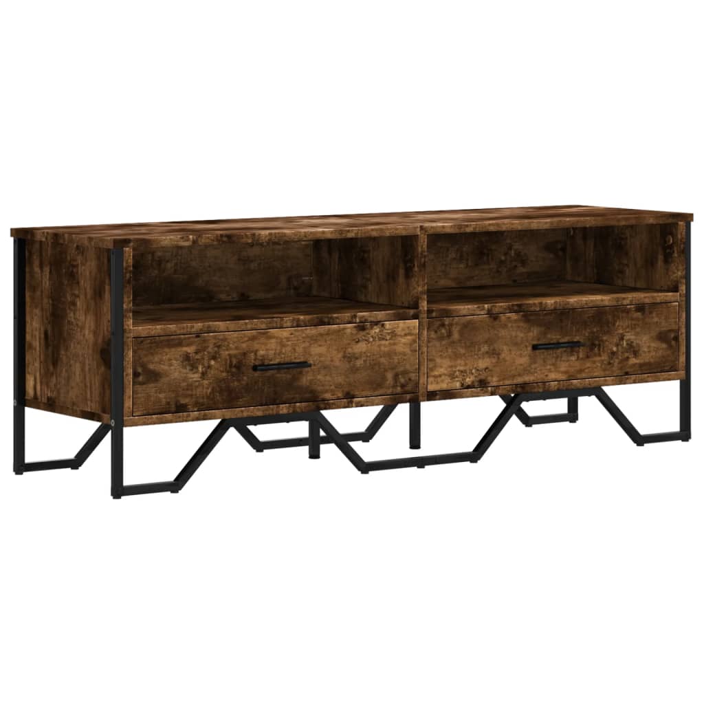 Meuble TV chêne fumé 122x34x41 cm matériau bois
